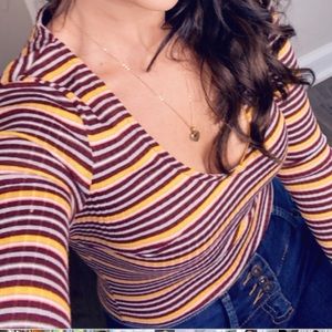 Vici striped bodysuit